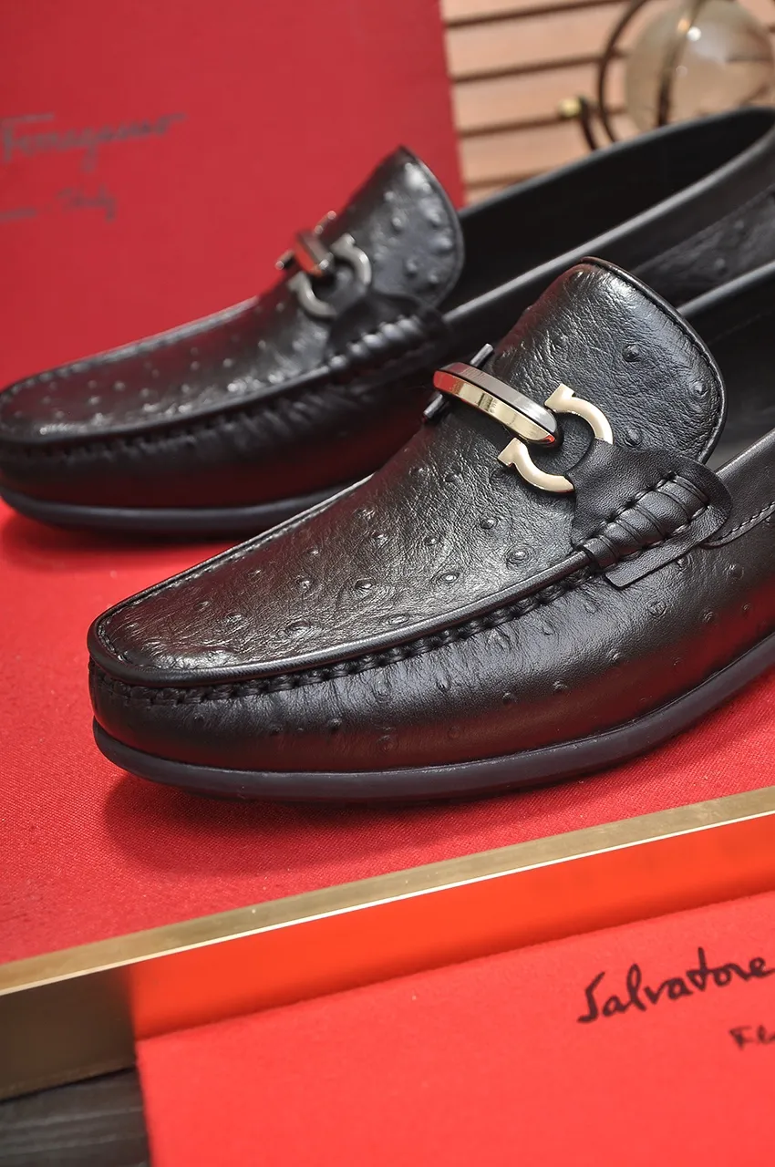 Men's shoes 💰500💶[Ferragamo/Ferragamo] The latest model in the counter. Original imported open-sided high-quality cowhide hand-woven + imported 🐂 cowhide + original luxury metal buckle + original combination outsole. Comparison without pressure 38--44🎉